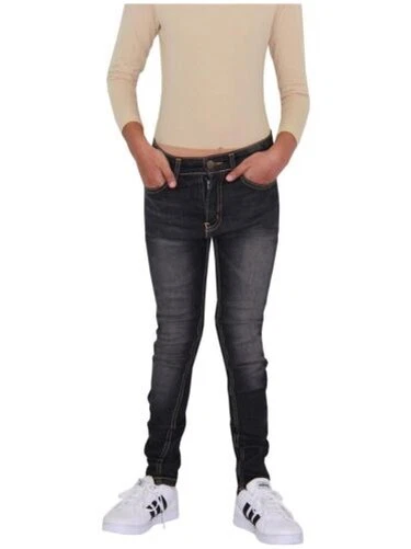 Bambine Skinny Jeans Firmati Denim Nero Elasticizzato Pantaloni Fit 5-13 Anno