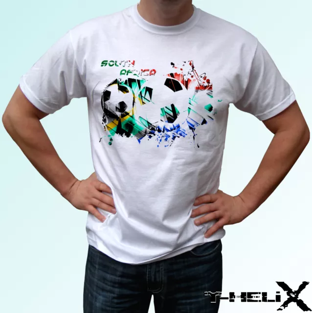 South Africa football flag - white t shirt top - mens womens kids baby sizes