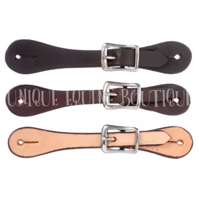 Tough-1 Toddler / Child Leather Spur Straps Horse / Pony - Dark Oil