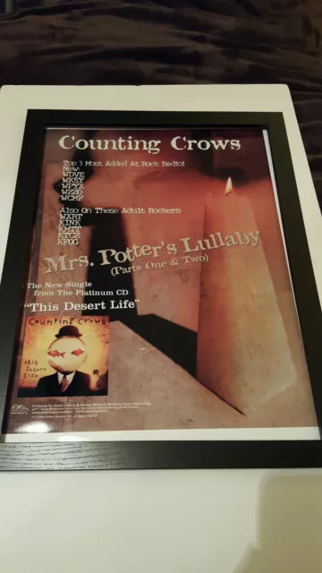 Counting Crows Mrs. Potter's Lullaby Rare Original Promo Poster Framed!