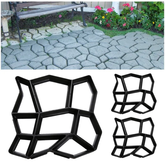 Pflasterform Trittsteine 3x Terrassenplatten DIY Garten Schalungsform