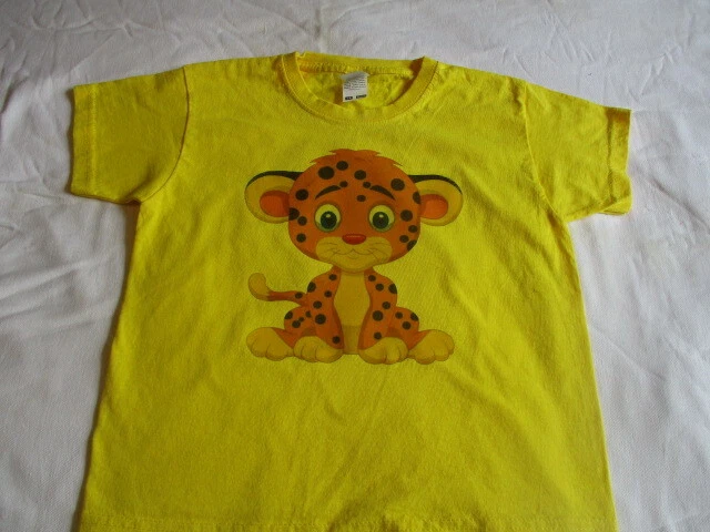 Carino Kitsch Kawaii Bambino Leopardo T-Shirt Per Giovane Bambini e Bambine
