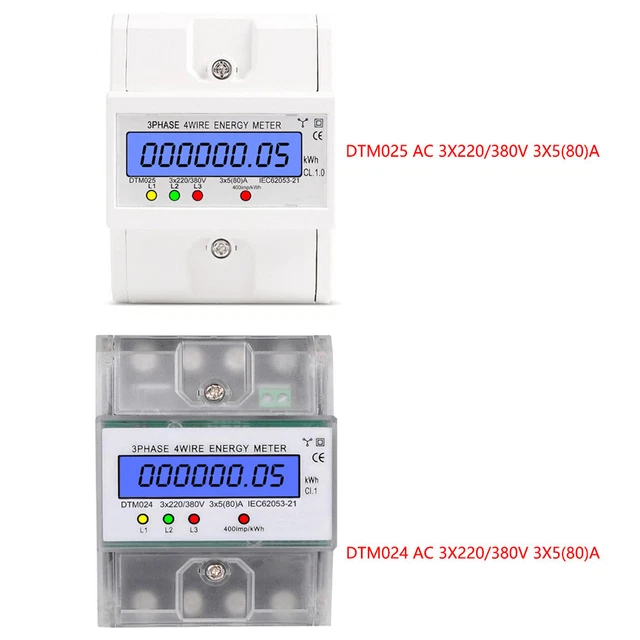 3PHASE 4WIRE ELECTRIC KWh Power Meter Electricity Meter DTM024 220