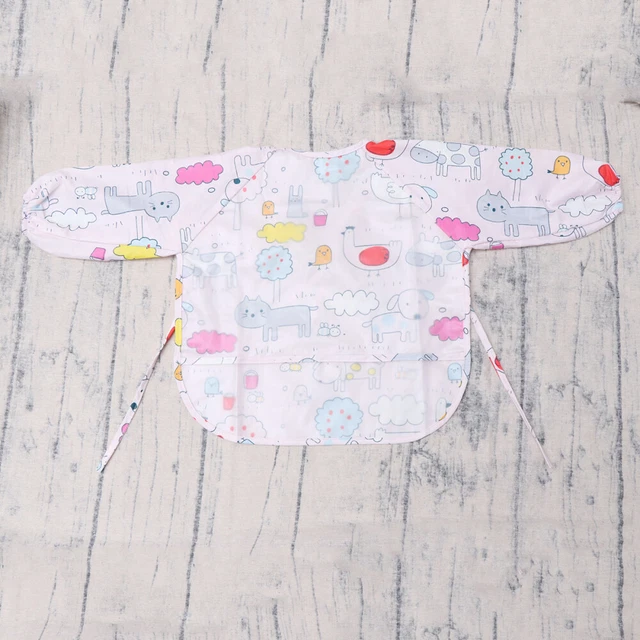 2 pz Abito da dribbling bavaglini bambini dipinto manica smock bambino neonato 2