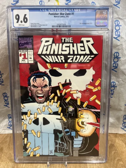 CGC 9.6 White Pages 👀 Punisher War Zone #1 (Marvel Comics, 1992) New Slab Comic