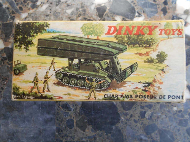 Dinky Toys Char AMX Poseur De Pont – Version 2, Militaire Chenilles, Métal, Très Bon état Complet