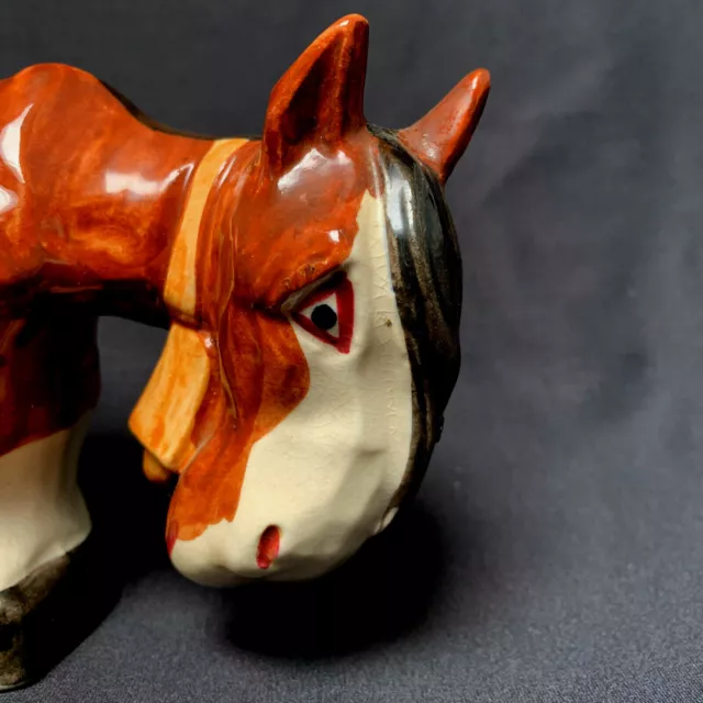 Antique Plow Horse Figurine Ceramic Made In Occupied Japan 3