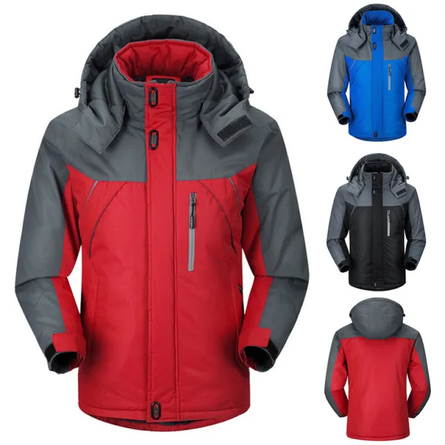 Winter Mens Waterproof Fleece Lined Jacket Warm Mountain Jackets Windproof Coats
