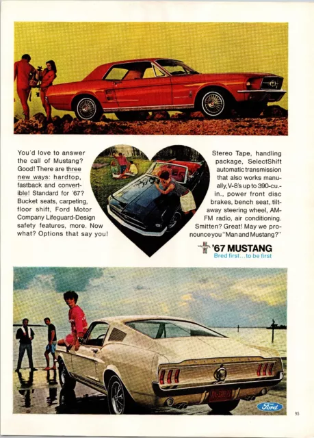 1967 Ford Mustang Hardtop Convertible & Fastback Original Color Ad