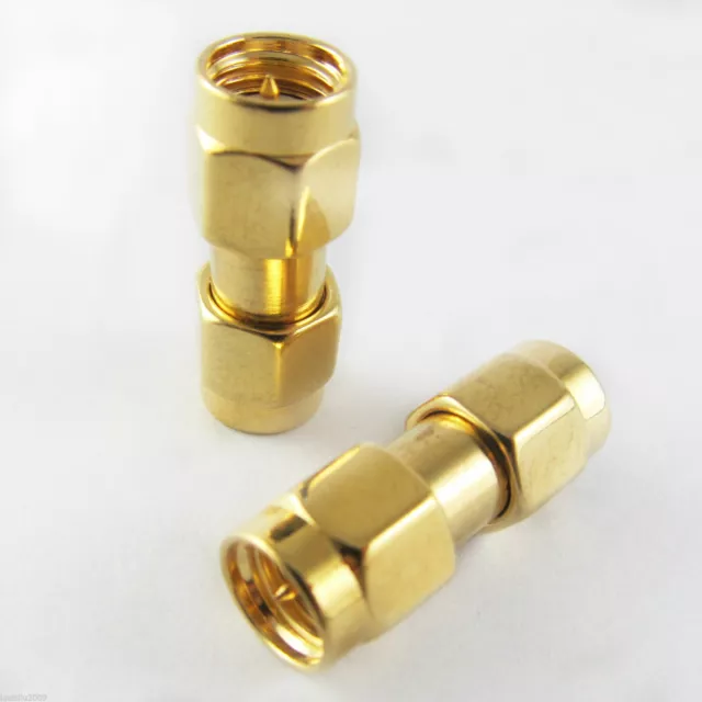 8Pcs SMA RF Double Male Male to Male Coaxial Connector Gold Plated