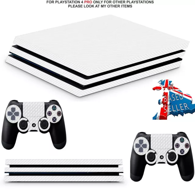 White Carbon Ps4 Pro Protective Skin Decal Vinyl Sticker Wrap