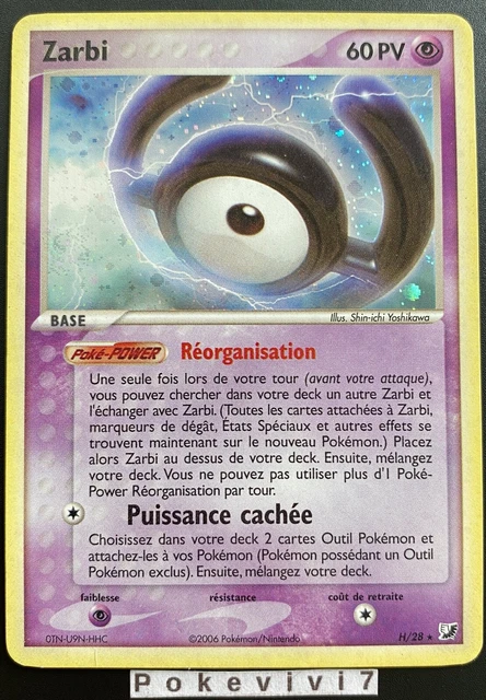 Pokemon Card ZARBI H/28 Holo Secret Block EX Hidden Forces FR