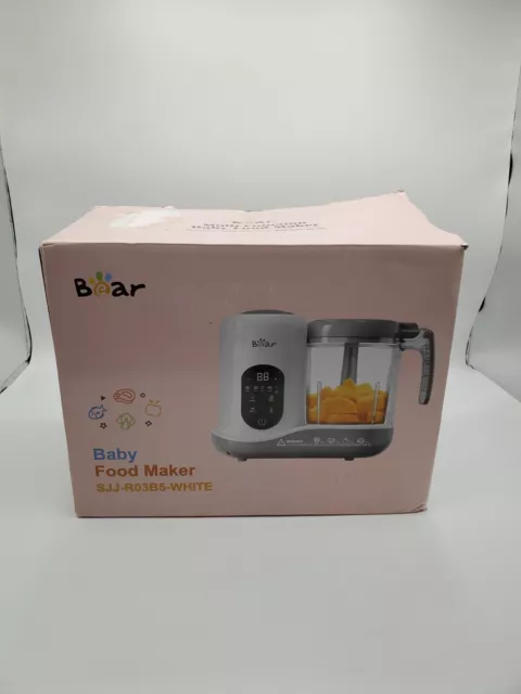 BEAR Baby Food Maker Multi-funtion Processor Steamer Puree Blender Touch. White