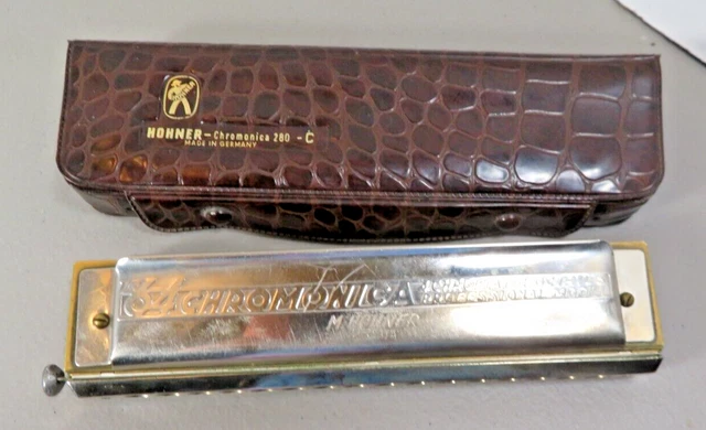 Vintage HOHNER CHROMONICA 280c 16 HOLE Professional Model HARMONICA Germany Case
