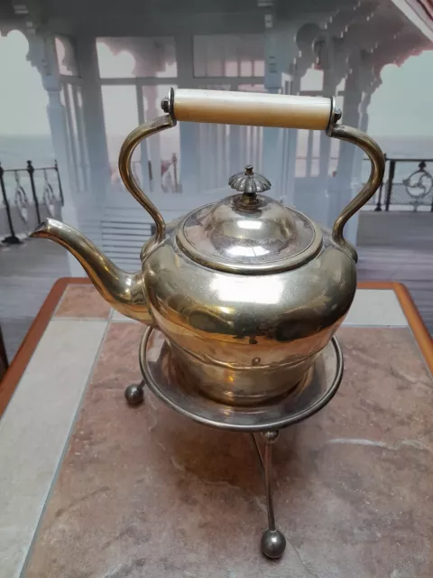 Antique Silver Plated Spirit Kettle.. Nice Business or Home Decor.