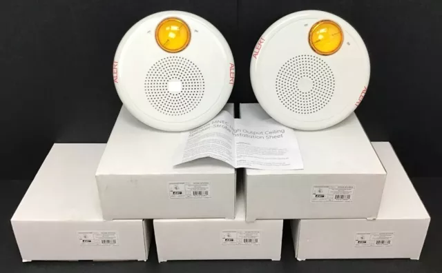 (5) GE EST GCWA-S7VMHA Multi-CD Speaker Strobe 70V RMS WHITE