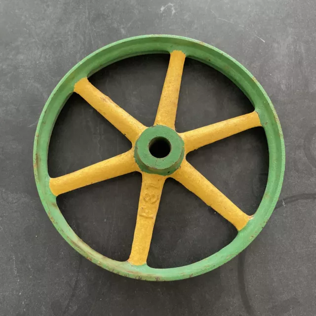 Antique 11-3/8" Metal Steel Wheel 6 Spoke Hub Wheelbarrow Cart Wagon F31, 1” Hub