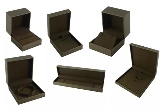Luxury Brown Leatherette Jewellery Boxes with Velvet Inserts Jewellery Packagng