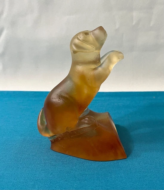 Sculpture Animalière Écureuil En Pâte De Verre Signée Daum France - Moderne