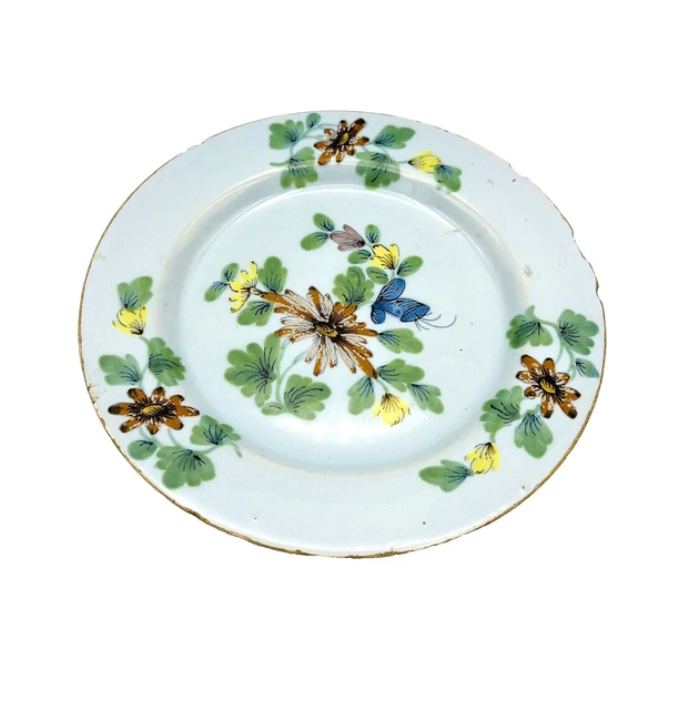 Rare Antique 18th Century English Liverpool Delft Fazackerly Faience Plate