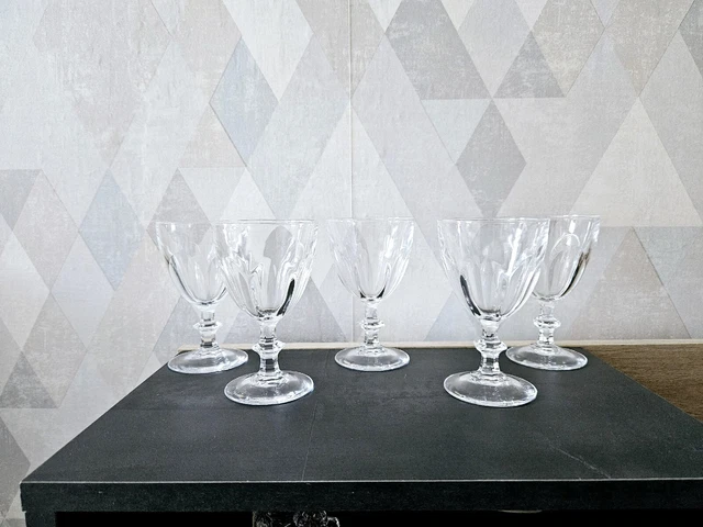 5 Verres A Vin Rouge Cristal D'arques Modèle Rambouillet