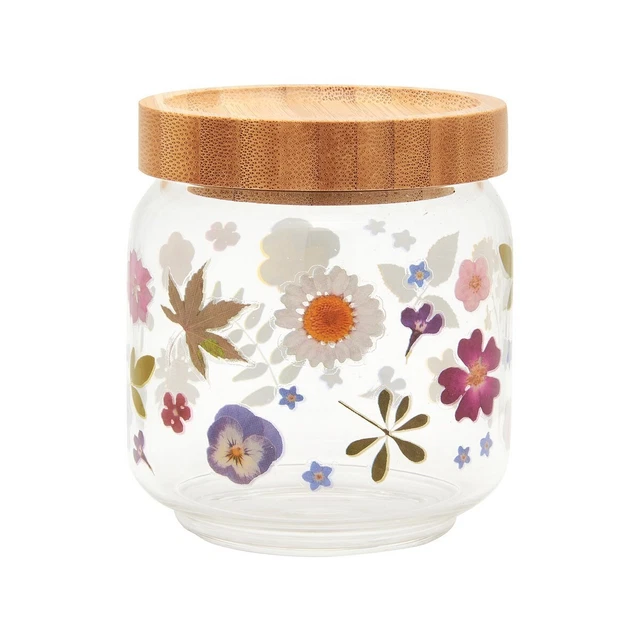 Glas Aufbewahrungsglas gepresste Blumen kleiner Lebensmittelbehälter 10 cm Sass & Belle