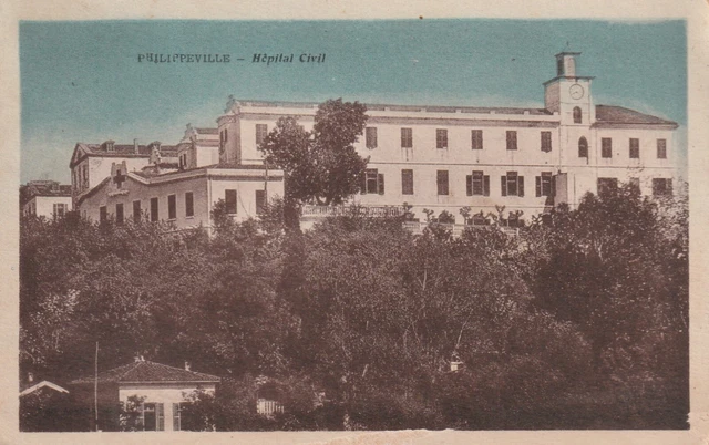 Lot of 2 CPAs of PHILIPPEVILLE Algeria the Civil Hospital and the Port