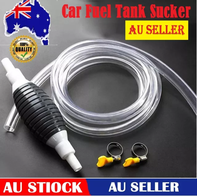 Car Manual Hand Water Oil Liquid Petrol Fuel Transfer Pump Siphon-Pipe Hose tool