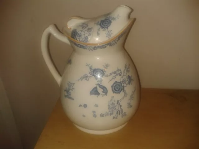 Vintage 'Old bow Kakiyemon Woods Ware ceramic cosy teapot. Floral/Quail. (D11)