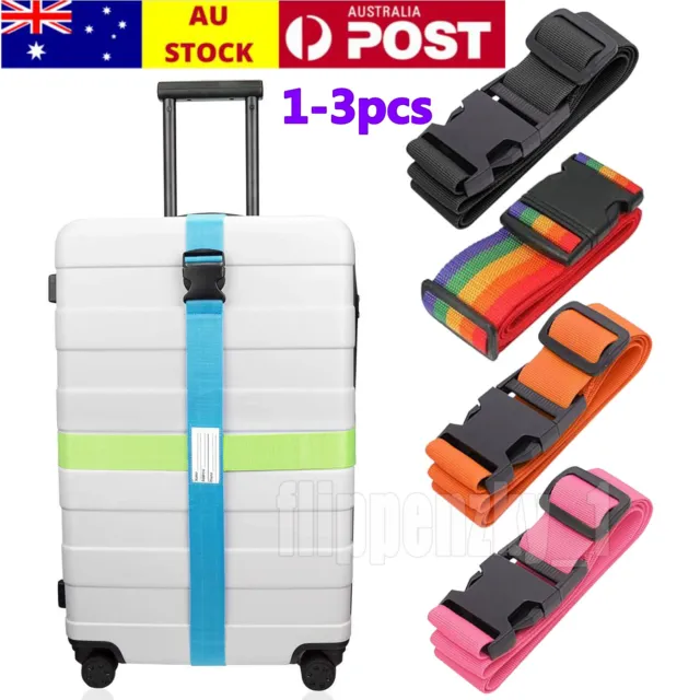 Adjustable Luggage Strap Suitcase Packing Belt Travel Buckle Baggage Tie 1-3pcs
