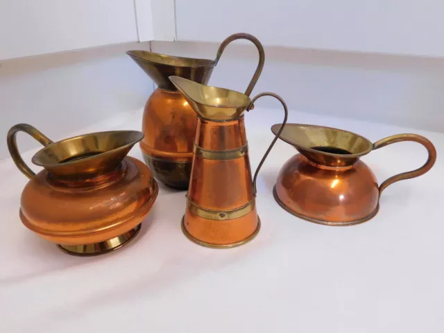 Small Job lot of Copper & Brass Jugs Peerage, Winward