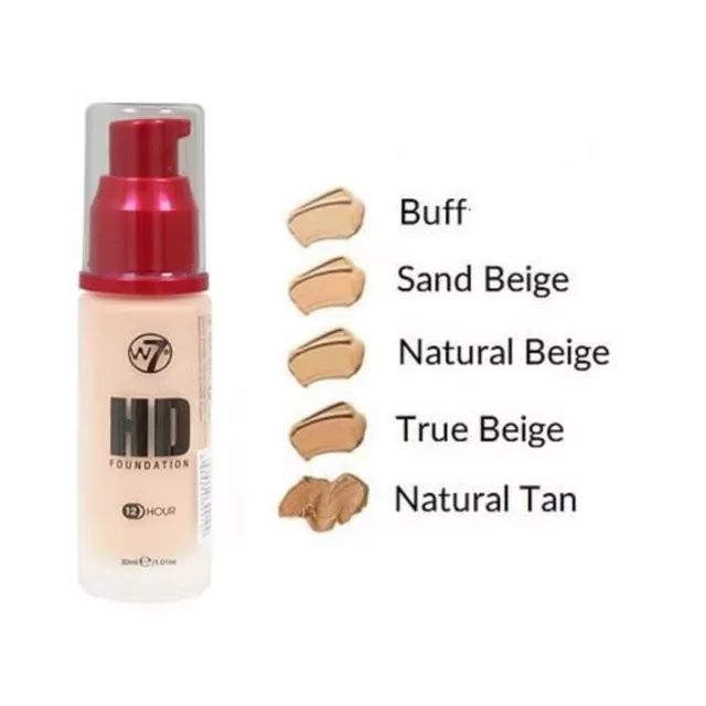 W7 Hd Foundation Pumpe - Buff, Natürlich Hellbraun Lang Anhaltend 12 Stunden Matt