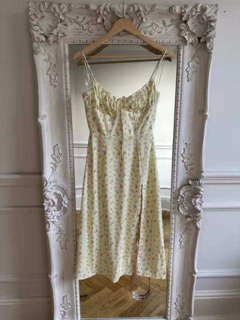 House Of CB Carina Dress Floral Lemon Yellow Size Small S New With Tags