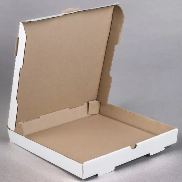 (50-Pack) 14" x 14" x 2" Pizza Bakery Box White Square Corrugated Plain Durable