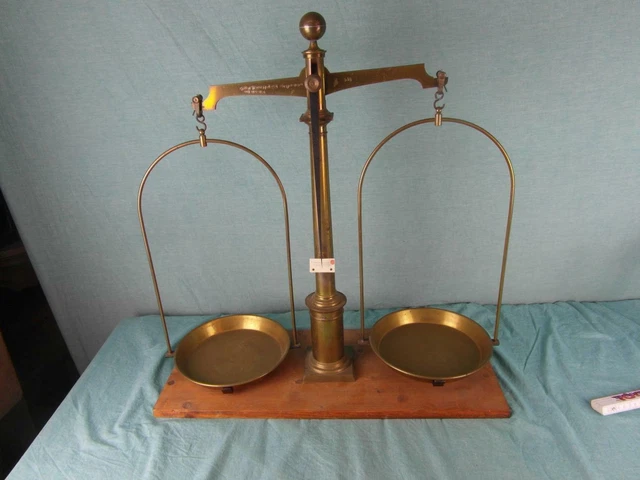 Apothekerwaage Präzisionswaage Waage 5 kg Antik Feinwaage Messing Antik Rar 08d1