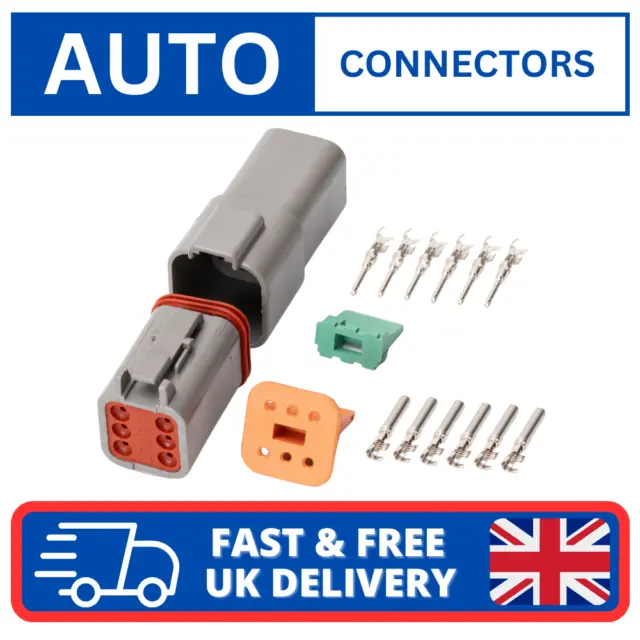 6 Way / 6 Pin For Deutsch DT Series Complete Automotive Connector Kit - DT04-6P