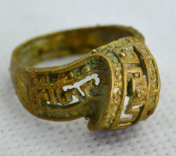 Very Stunning Ancient Solid Bronze Viking HEAVY Ring Rare Authentic Artifact