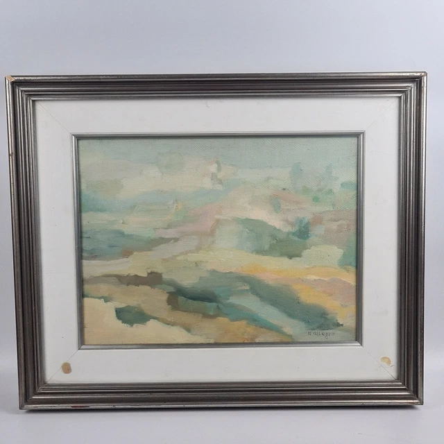 Nino Allegro Carré Peinture Huile Technique De Mixte Sur Tela Paysage Et Cadre
