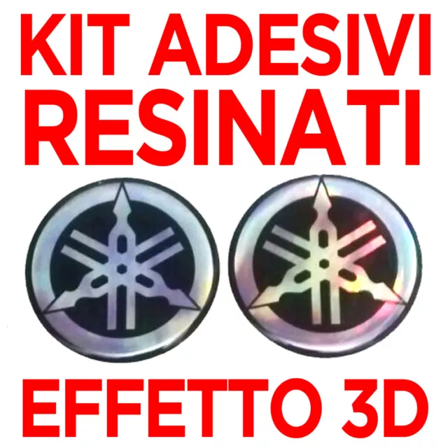 2 pz da 48 mm COPPIA ADESIVO DIAPASON LOGO YAMAHA EFFETTO 3D RESINATO SPECCHIATO