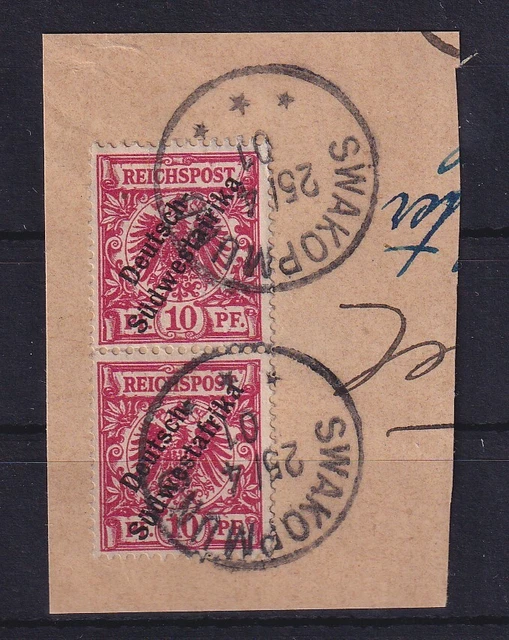 Deutsch-Südwestafrika 1901 Stempel SWAKOPMUND auf Mi.-Nr. 7 (2) auf Briefstück