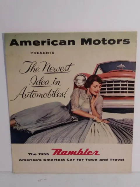 1955 Nash Dealer American motors Brochure Large Folder Rambler Auto Vintage Ad 1