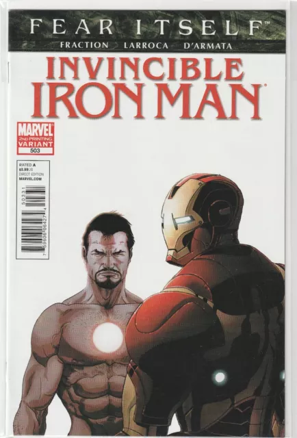 INVINCIBLE IRON MAN #503 (2011) FRACTION/LARROCA 2nd print VARIANT ~UNREAD NM