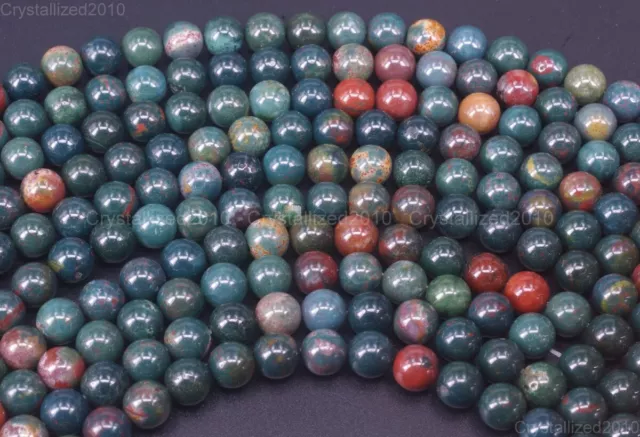 Natural Blood Jasper Gemstone Round Spacer Beads 4mm 6mm 8mm 10mm 12mm 15.5"