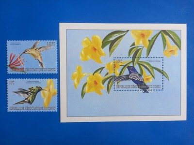 Congo republique démocratique neuf MNH oiseaux Colibri 2 tp 1 bloc 
