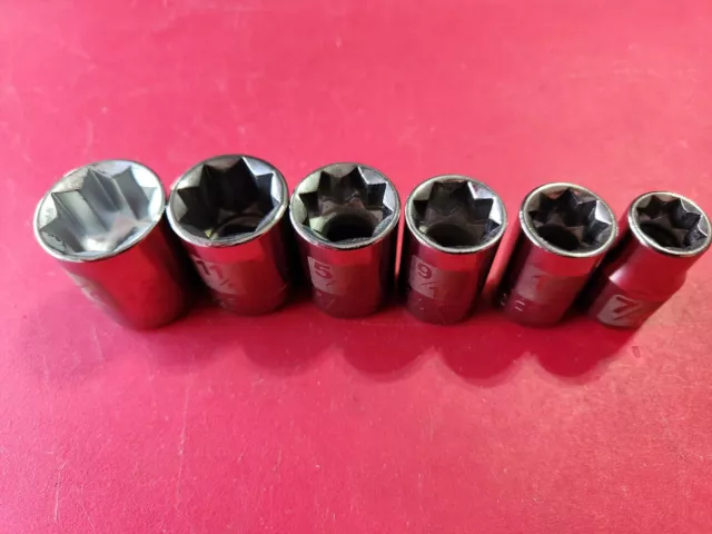 Craftsman 1/2" Drive Sae 8 Point Double Square Socket Set  Made In Usa Easy Read