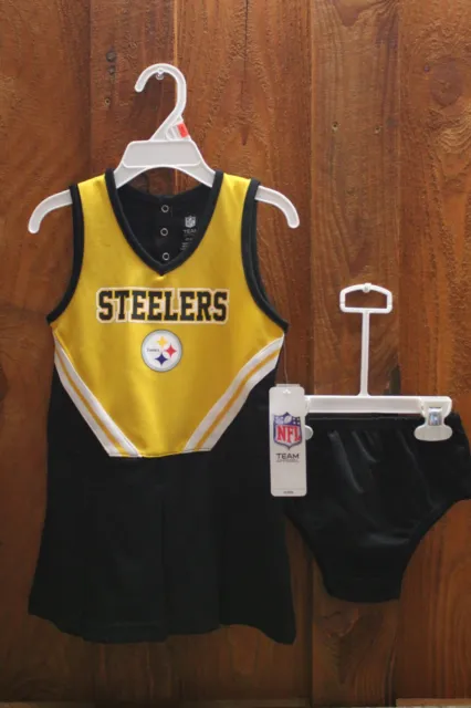 NFL Team Apparel Pittsburgh Steelers 4T Cheer Leader Outfit 2 piece - NWT