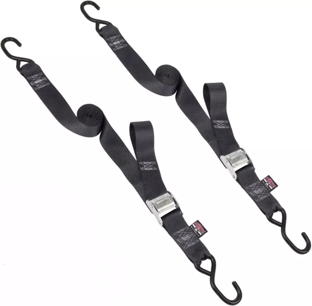 2in x 8ft Cam Buckle Tie-Downs with S-Hooks Made in USA - 600 lb. Working Load