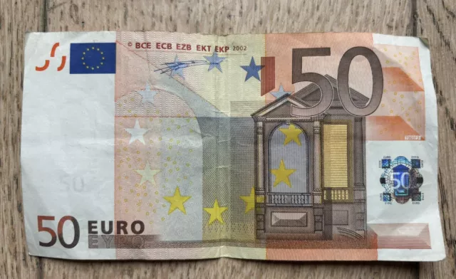 Billet De Banque 50 Euros 2002  Signature J-C Trichet Série Z Belgique 🇧🇪