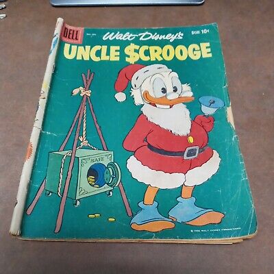 Dell WALT DISNEY'S UNCLE SCROOGE #24 Silver Age Barks Art 1959 Christmas Cover