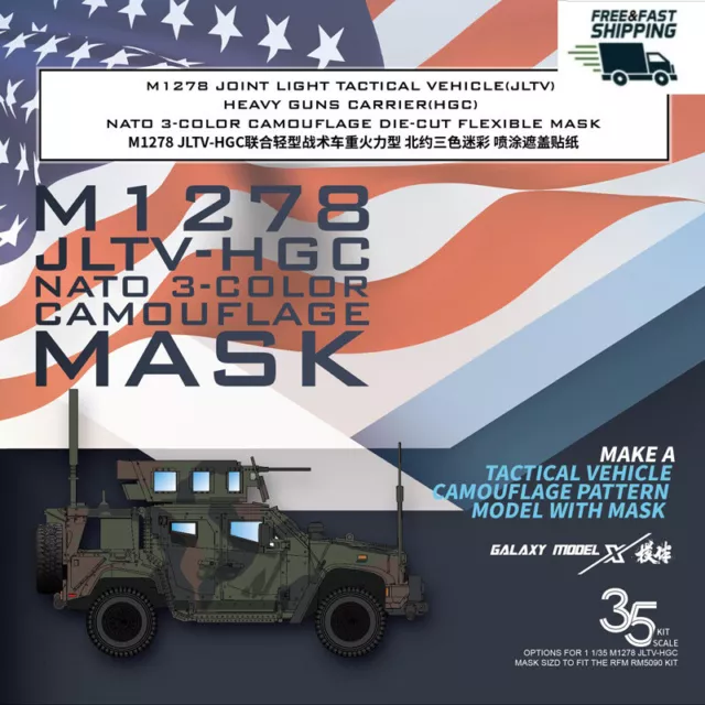 Galaxy D35027 M1278 JLTV-HGC NATO 3-COLOR CAMOUFLAGE DIE-CUT FLEXIBLE MASK